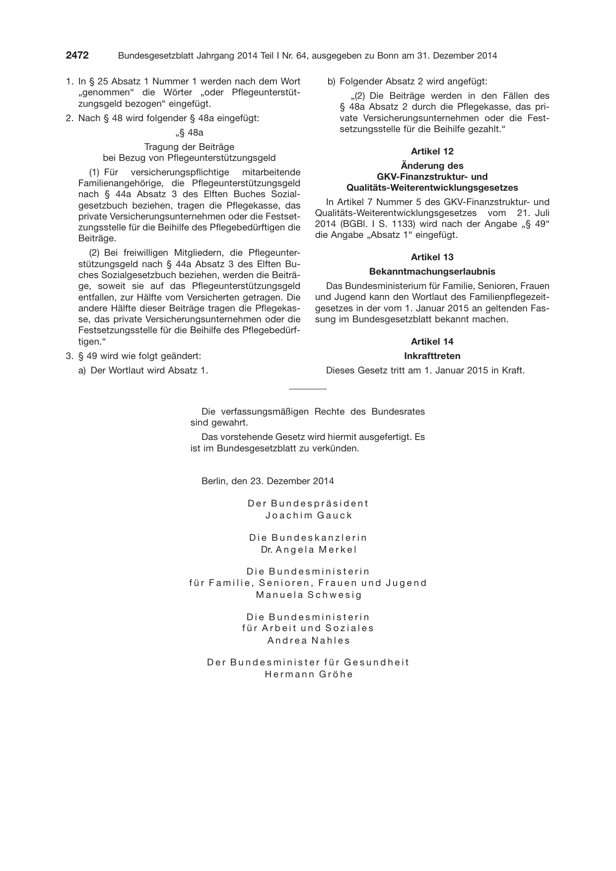 BGBl. 2014, Seite 2472 — Originalseite als Abbildung