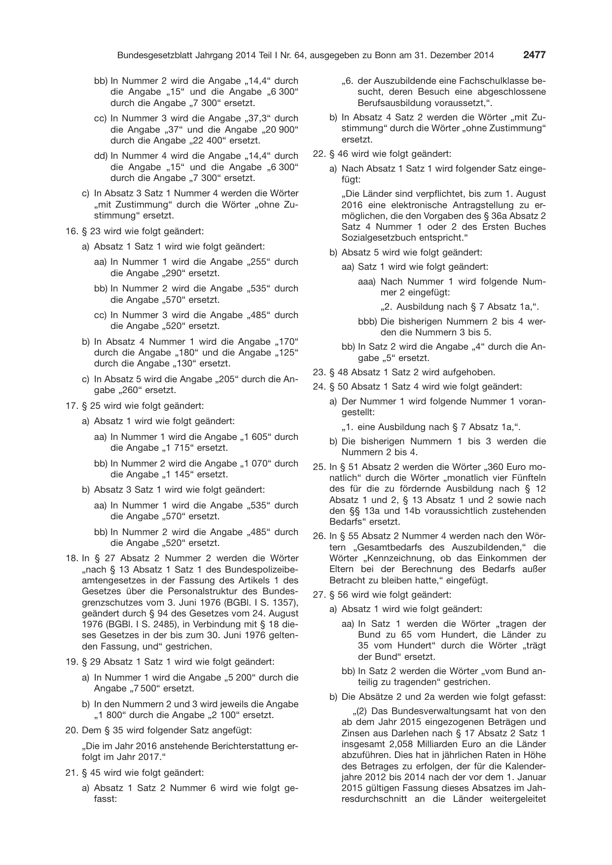 BGBl. 2014, Seite 2477 — Originalseite als Abbildung