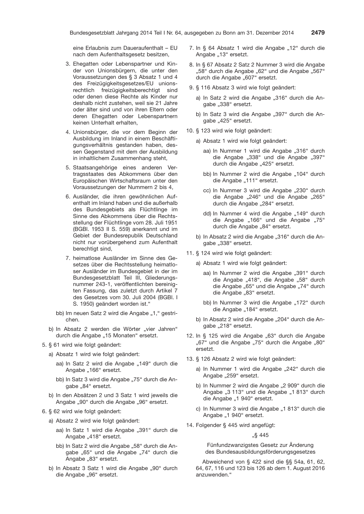 BGBl. 2014, Seite 2479 — Originalseite als Abbildung