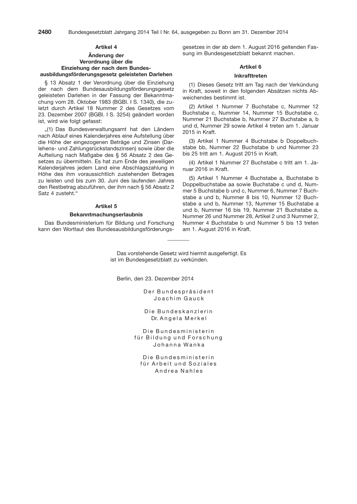 BGBl. 2014, Seite 2480 — Originalseite als Abbildung