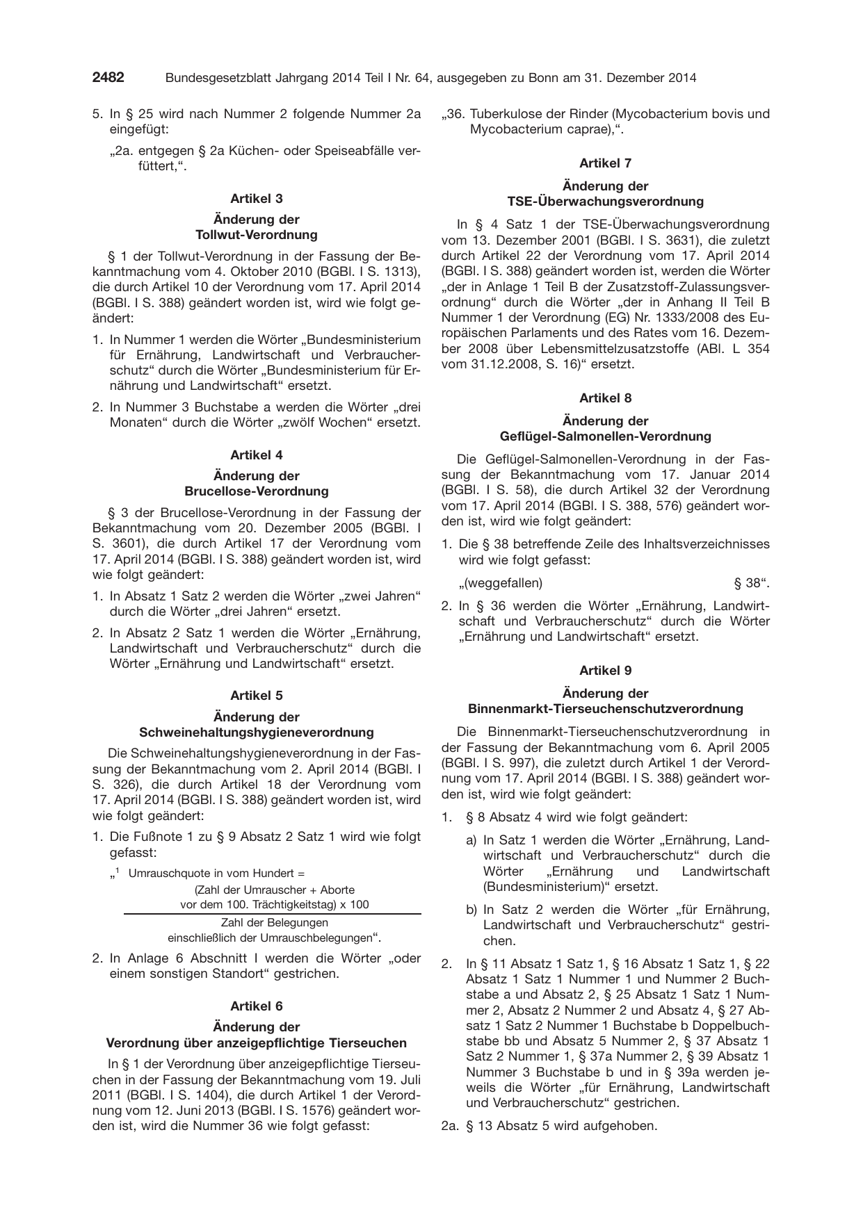BGBl. 2014, Seite 2482 — Originalseite als Abbildung