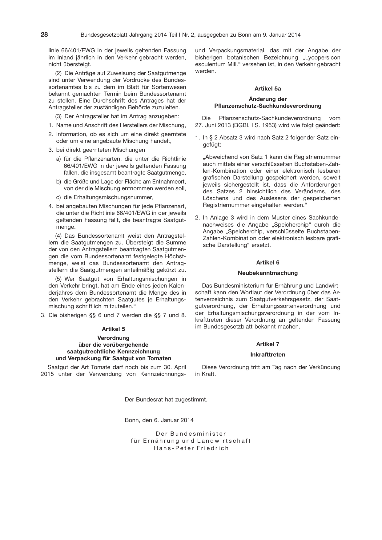 BGBl. 2014, Seite 28 — Originalseite als Abbildung
