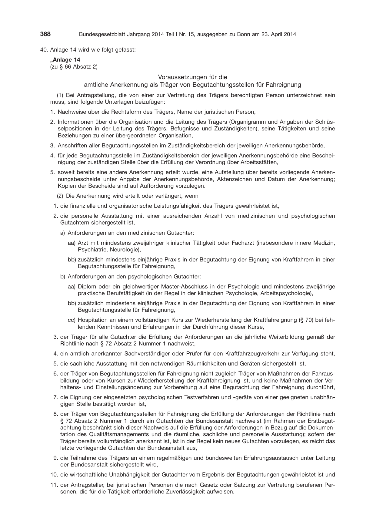 BGBl. 2014, Seite 368 — Originalseite als Abbildung