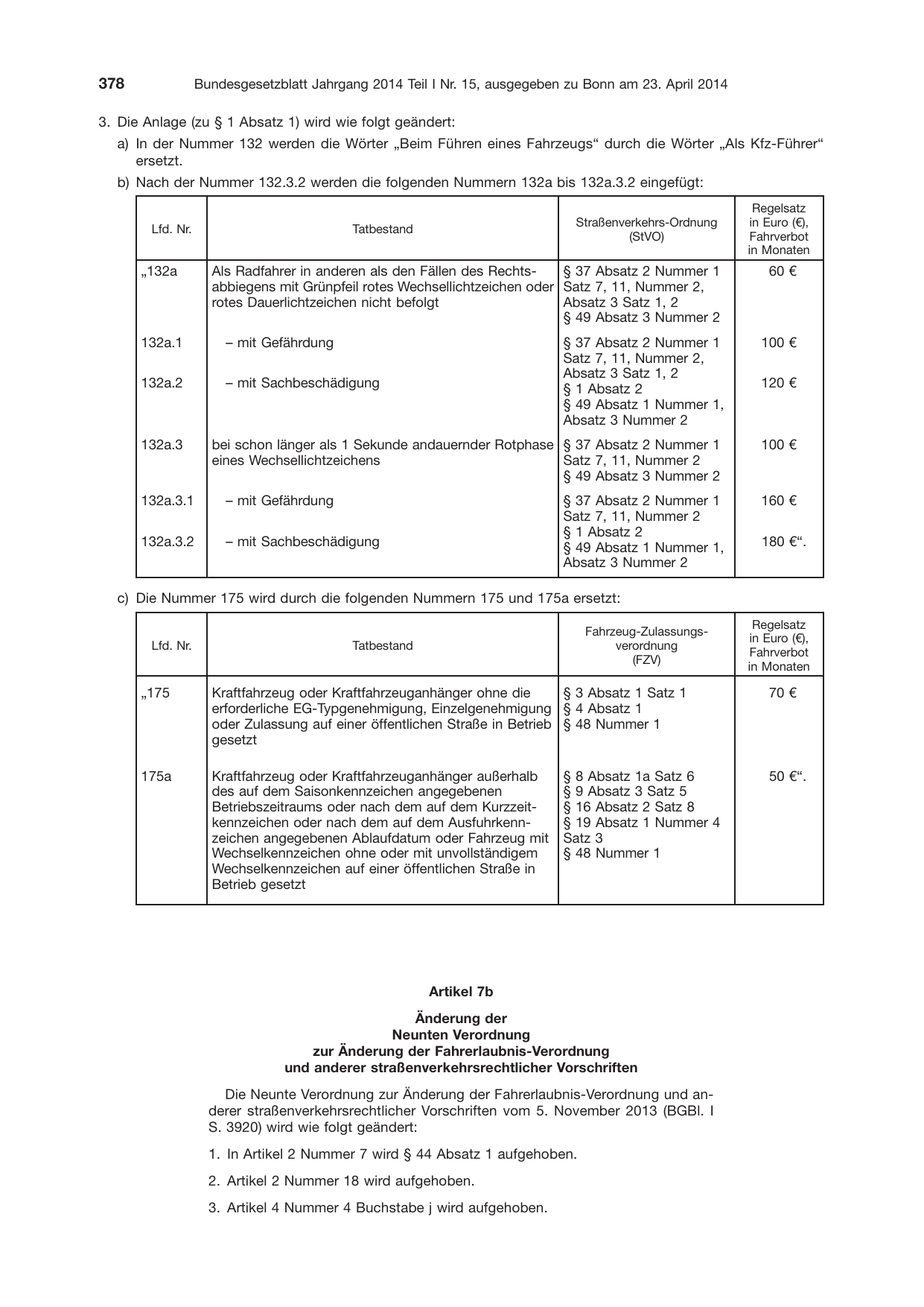 BGBl. 2014, Seite 378 — Originalseite als Abbildung