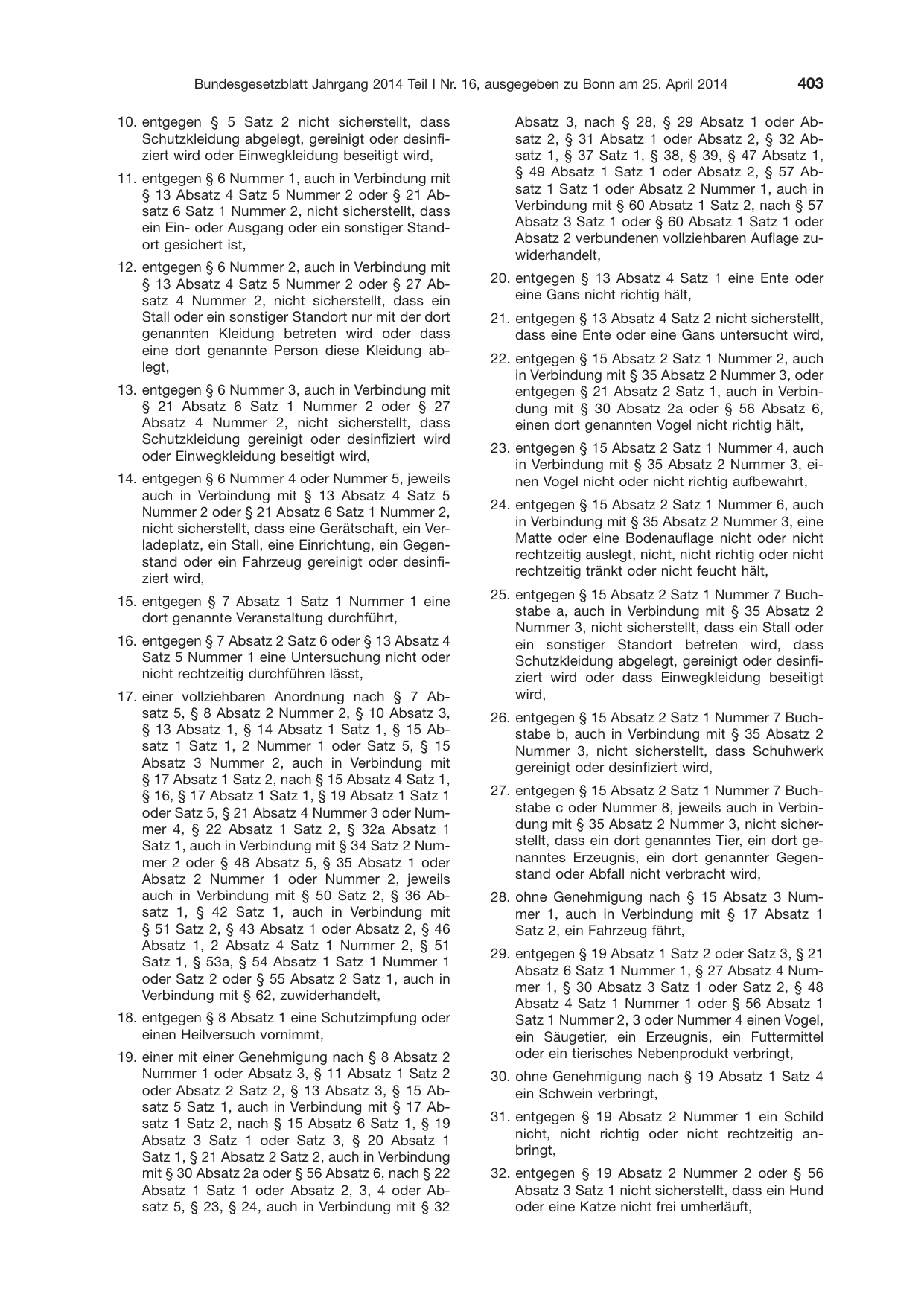 BGBl. 2014, Seite 403 — Originalseite als Abbildung
