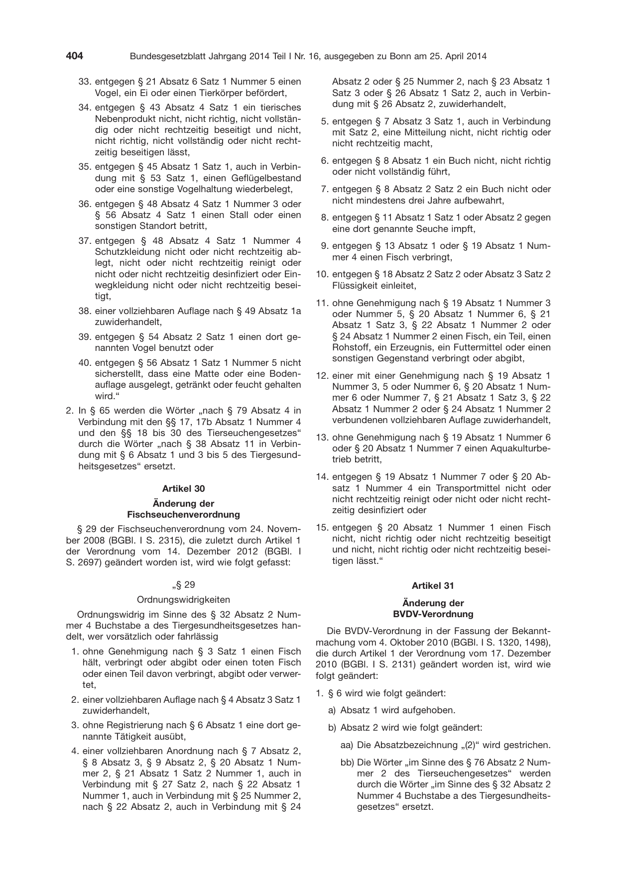 BGBl. 2014, Seite 404 — Originalseite als Abbildung