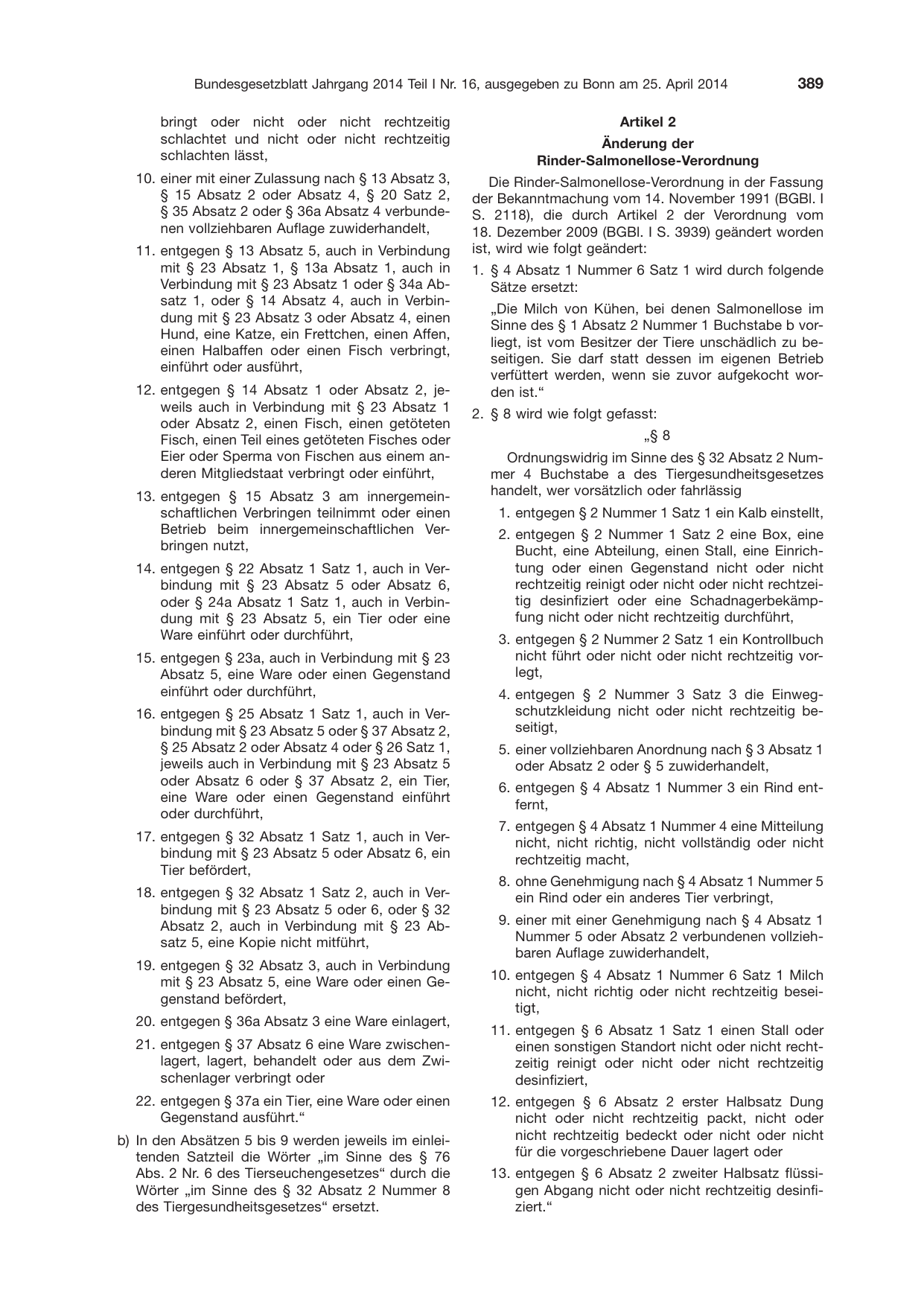 BGBl. 2014, Seite 389 — Originalseite als Abbildung