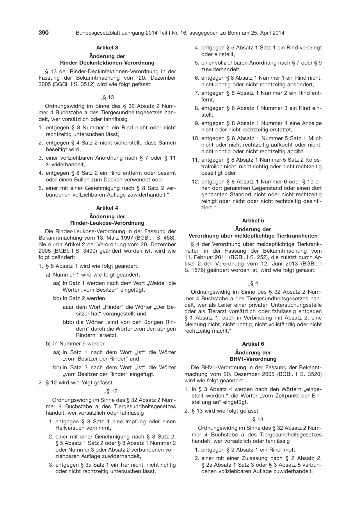 BGBl. 2014, Seite 390 — Originalseite als Abbildung