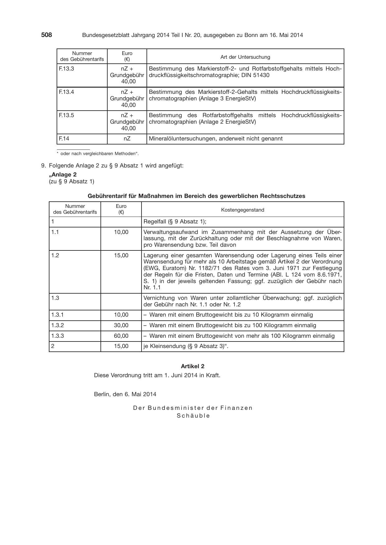 BGBl. 2014, Seite 508 — Originalseite als Abbildung