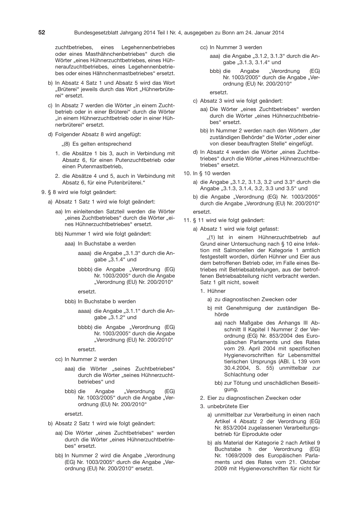 BGBl. 2014, Seite 52 — Originalseite als Abbildung