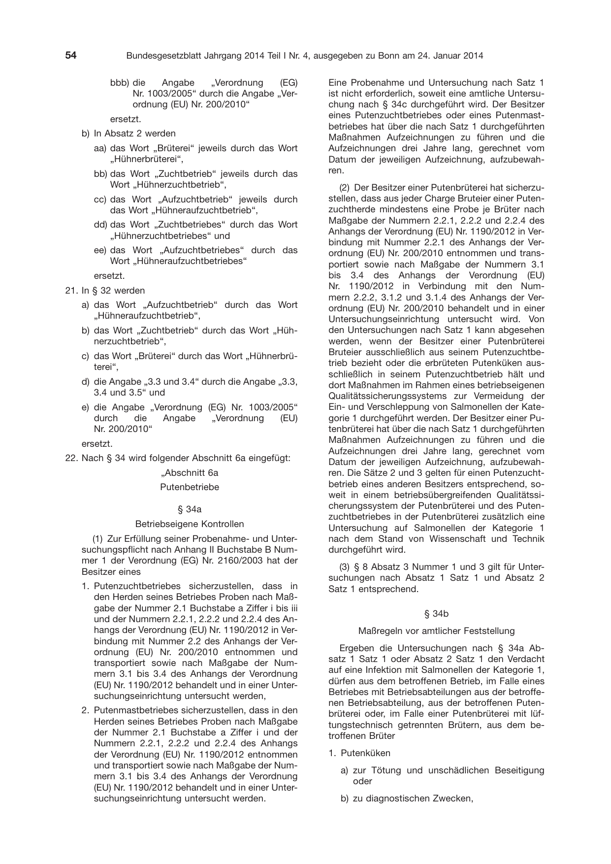 BGBl. 2014, Seite 54 — Originalseite als Abbildung