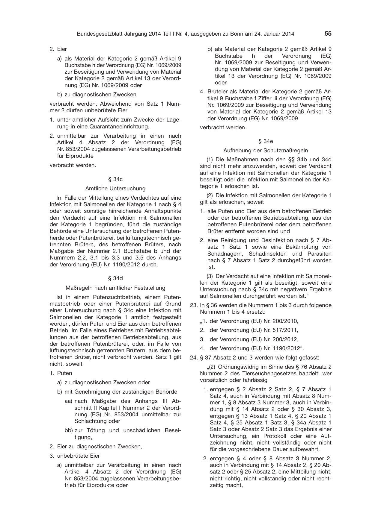 BGBl. 2014, Seite 55 — Originalseite als Abbildung