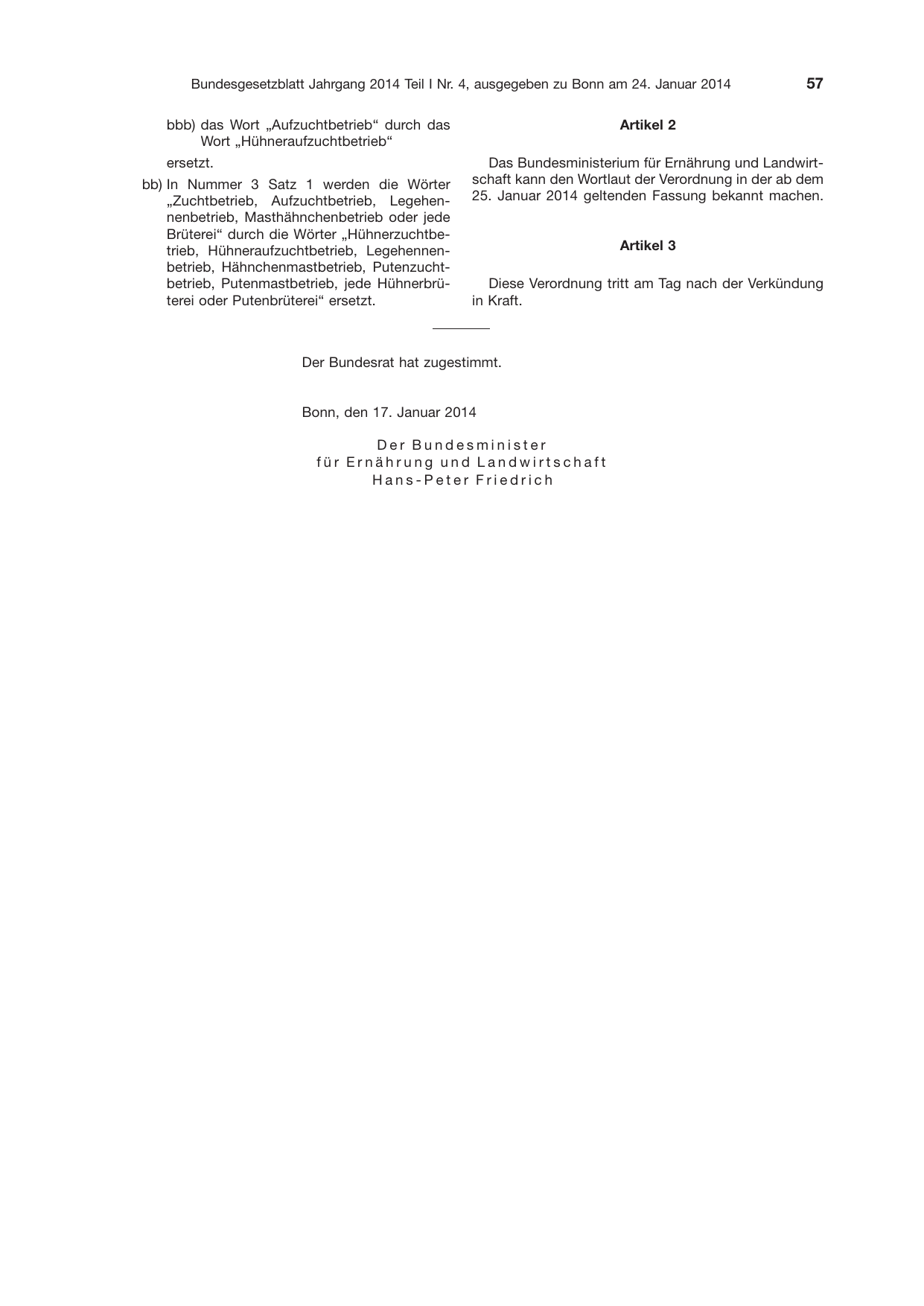 BGBl. 2014, Seite 57 — Originalseite als Abbildung