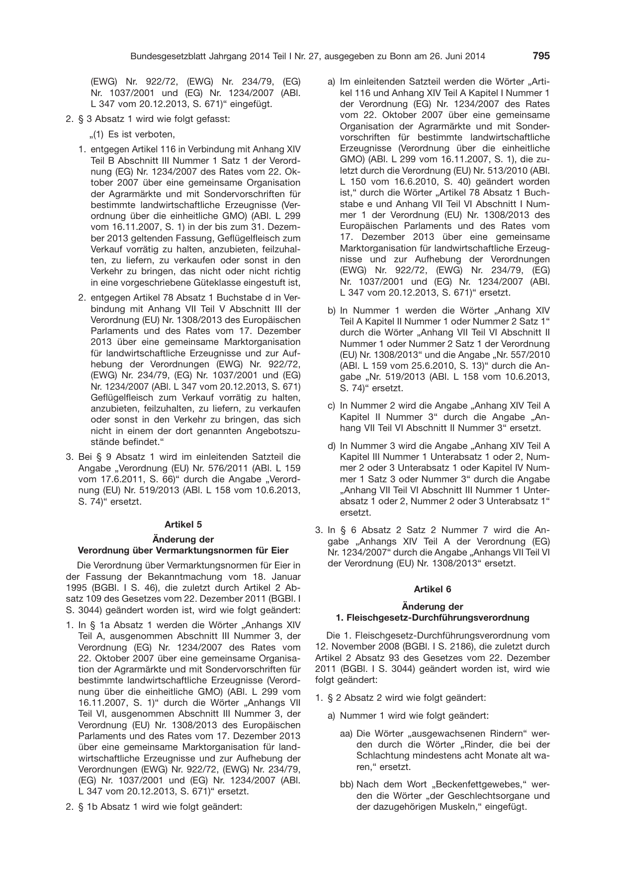 BGBl. 2014, Seite 795 — Originalseite als Abbildung