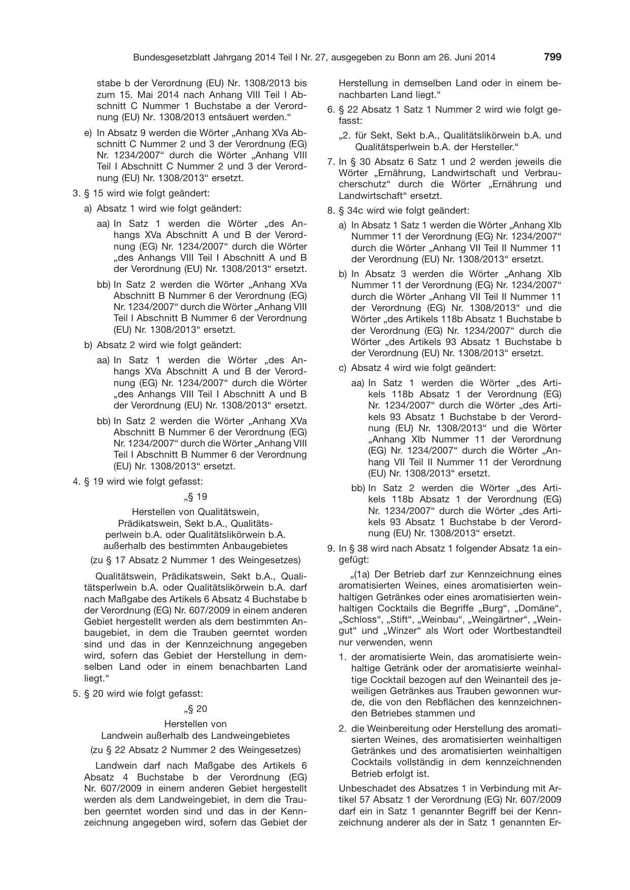 BGBl. 2014, Seite 799 — Originalseite als Abbildung