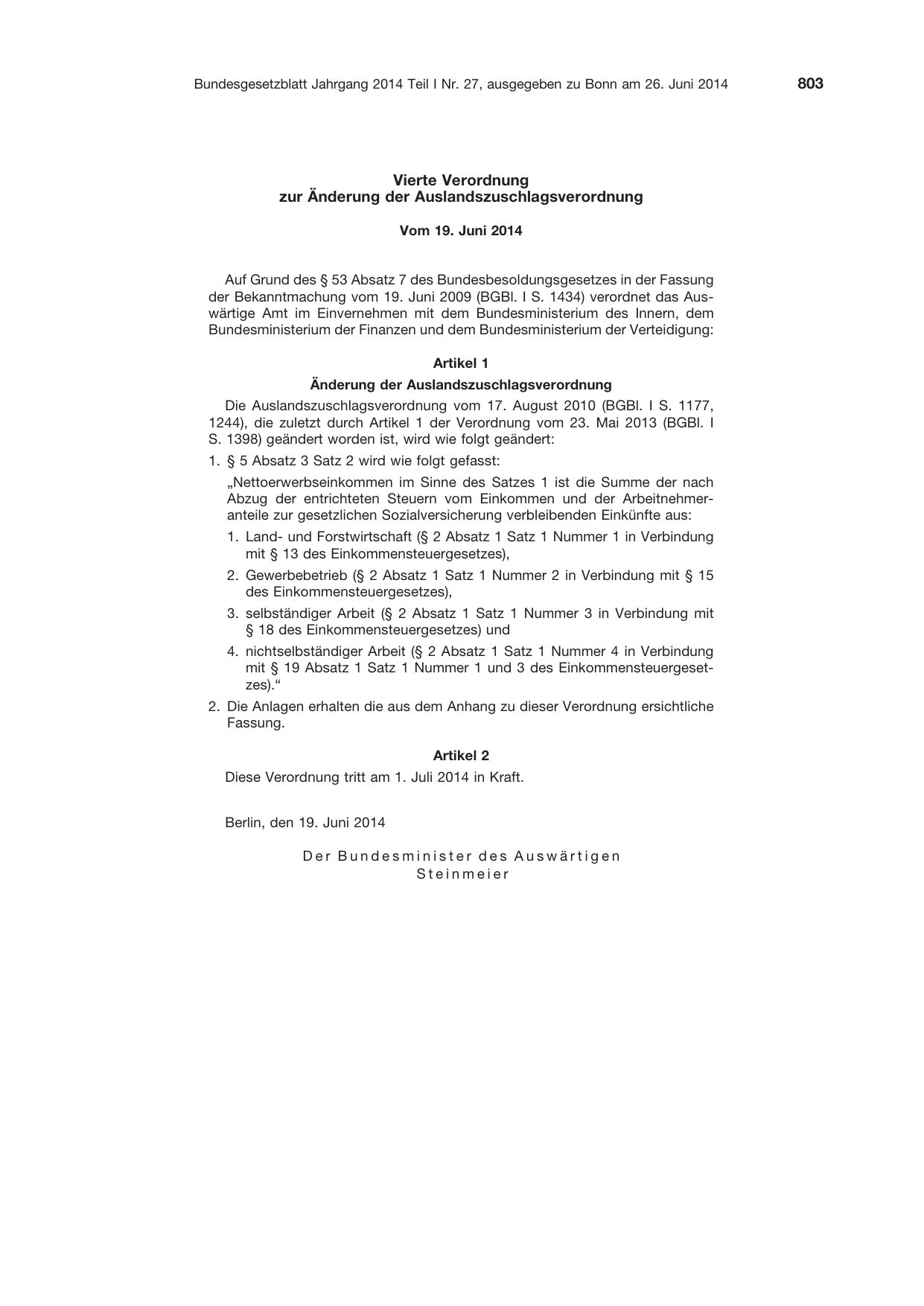 BGBl. 2014, Seite 803 — Originalseite als Abbildung