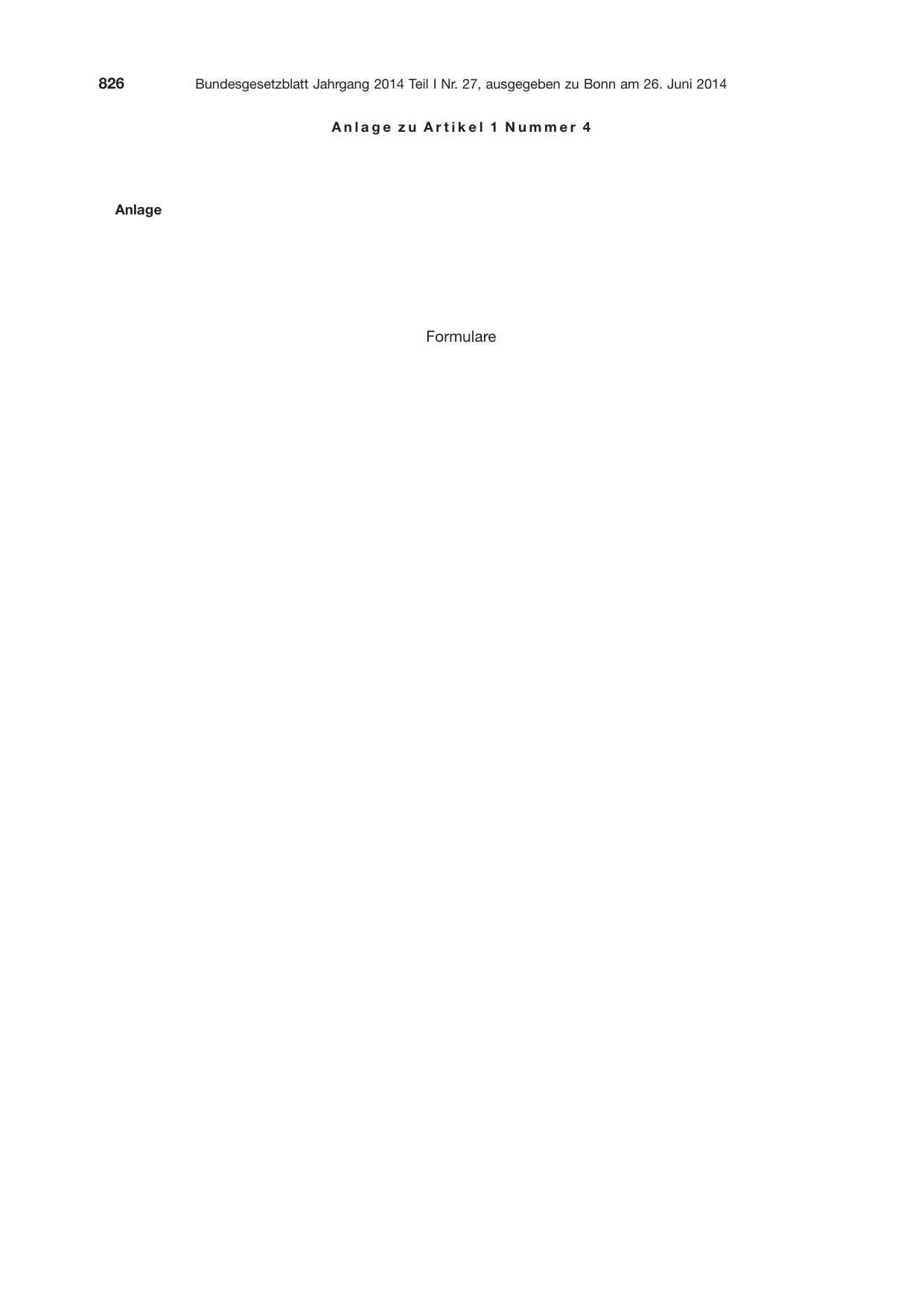 BGBl. 2014, Seite 826 — Originalseite als Abbildung
