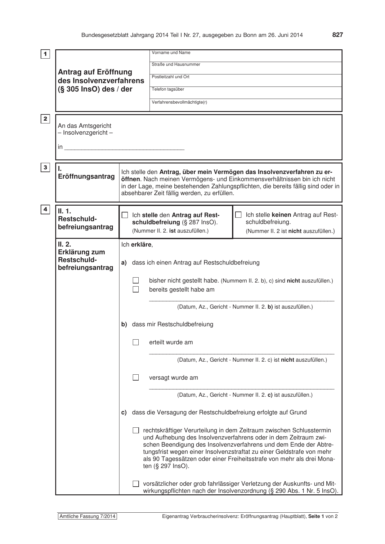 BGBl. 2014, Seite 827 — Originalseite als Abbildung