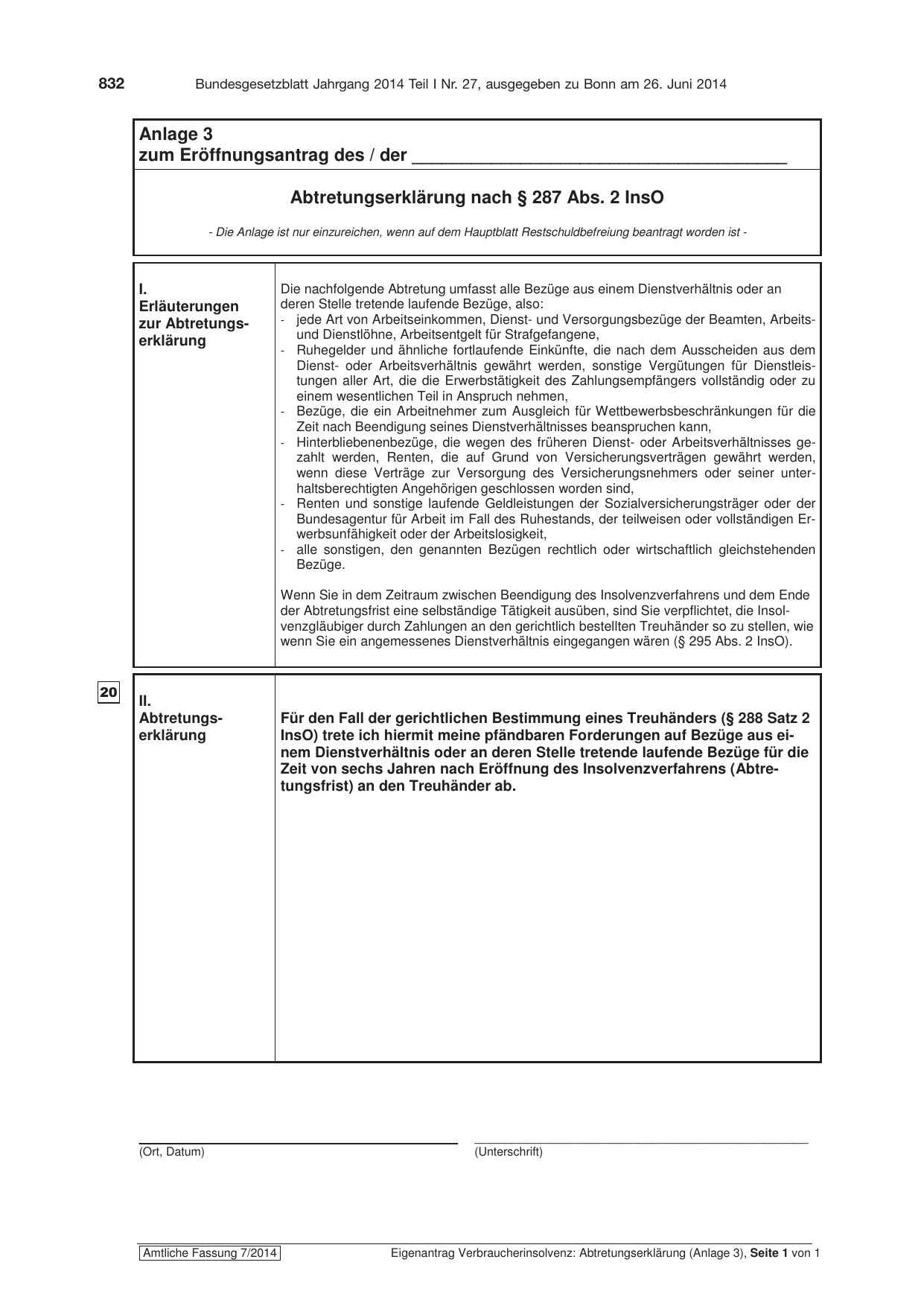 BGBl. 2014, Seite 832 — Originalseite als Abbildung
