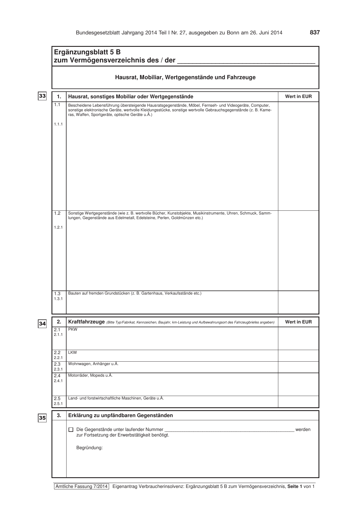 BGBl. 2014, Seite 837 — Originalseite als Abbildung