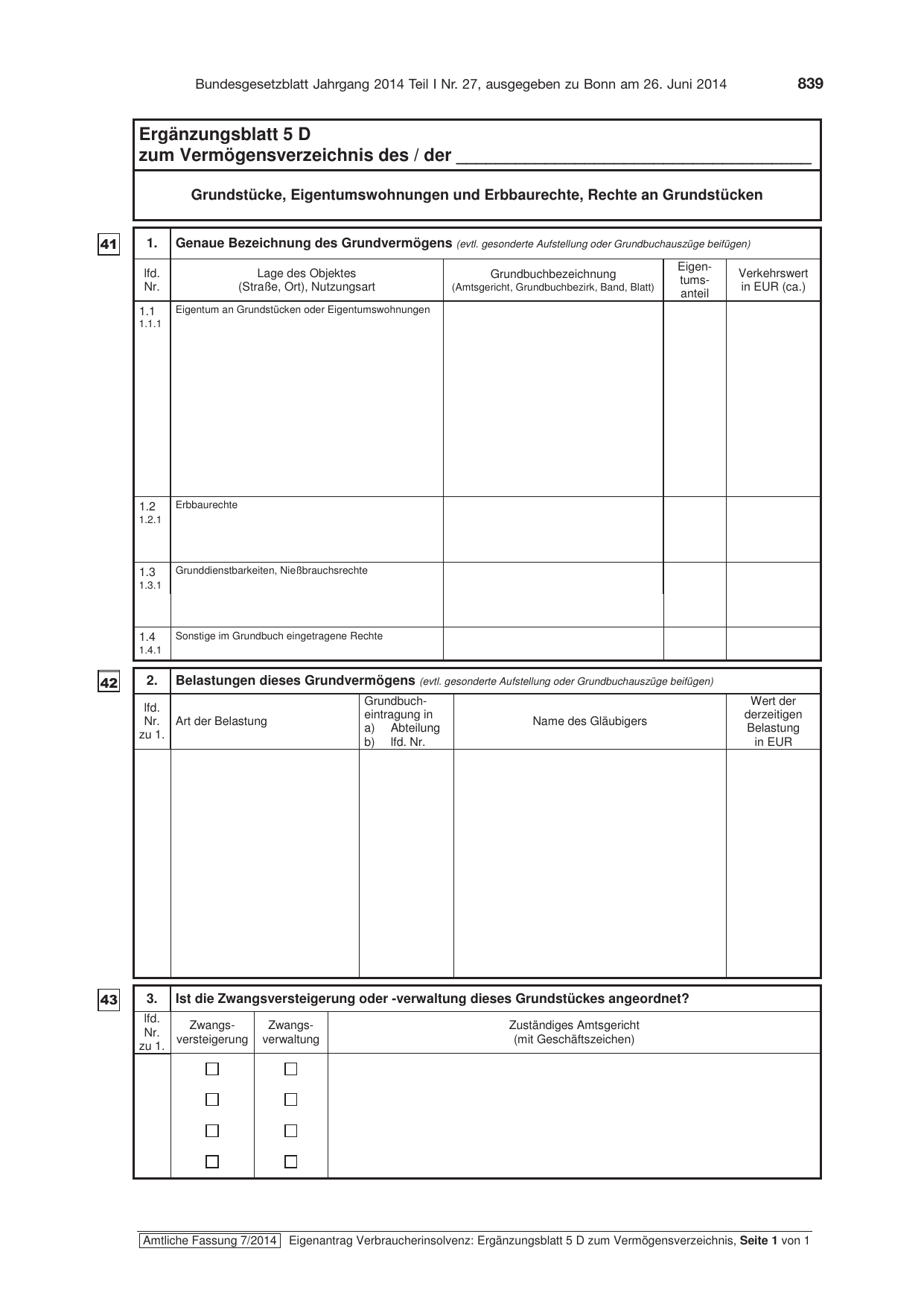 BGBl. 2014, Seite 839 — Originalseite als Abbildung
