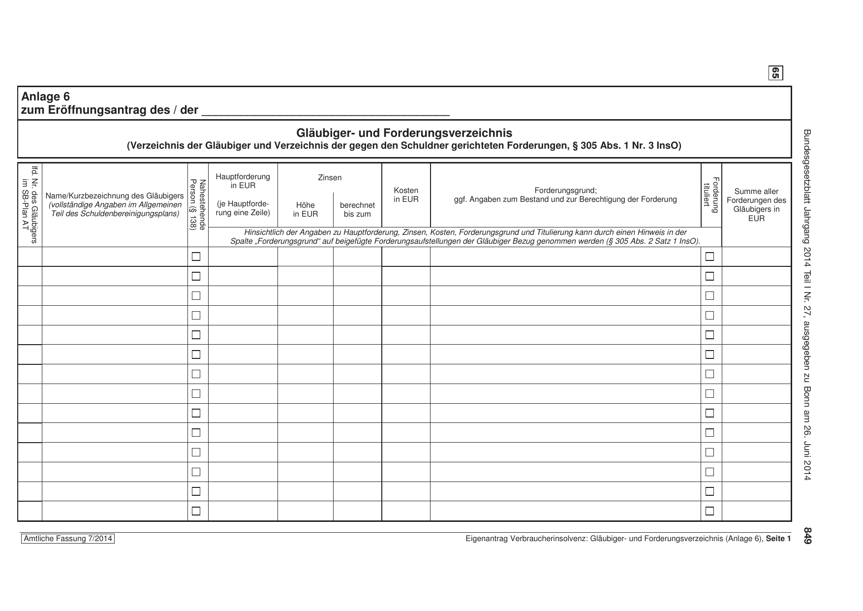 BGBl. 2014, Seite 849 — Originalseite als Abbildung