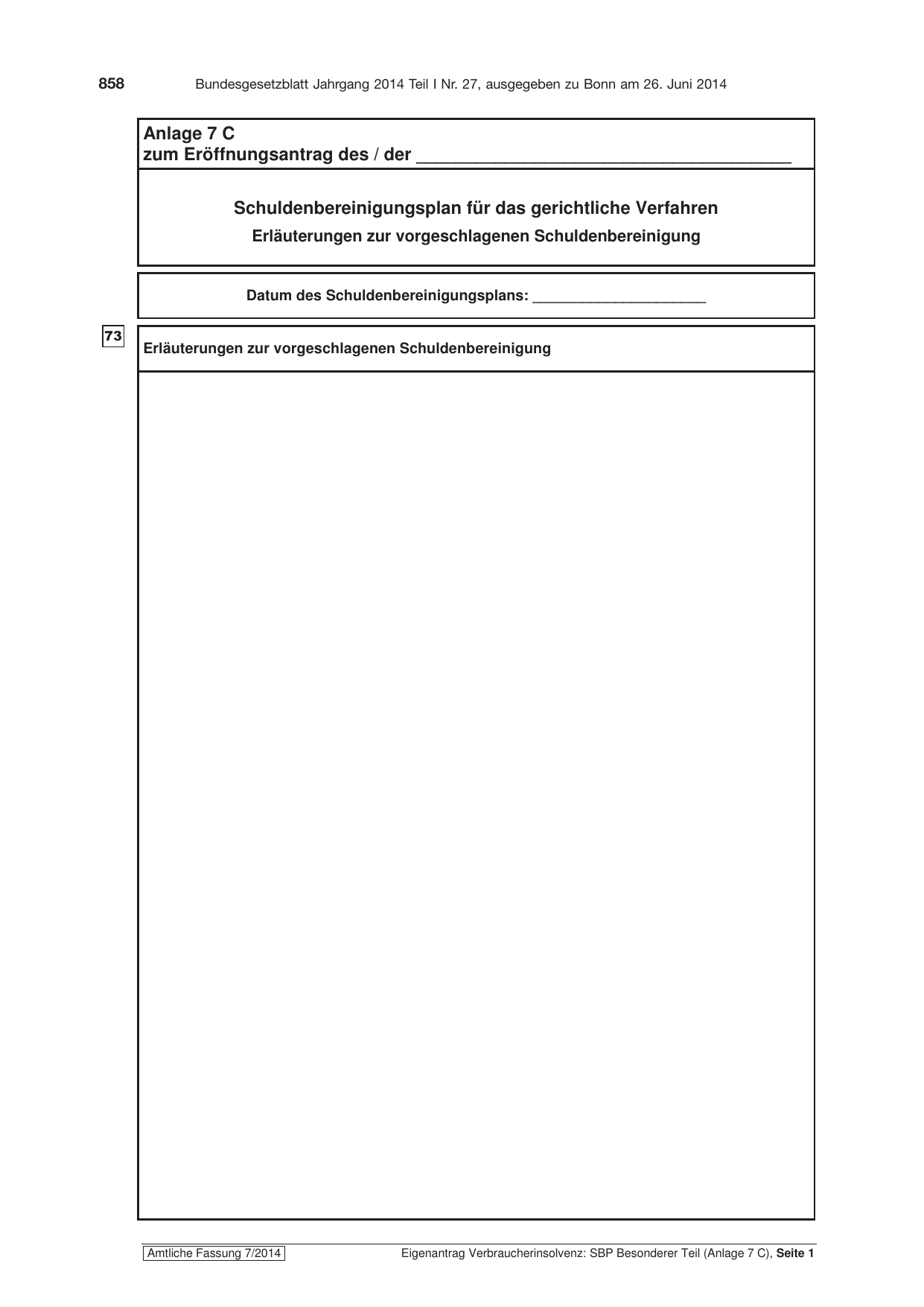 BGBl. 2014, Seite 858 — Originalseite als Abbildung