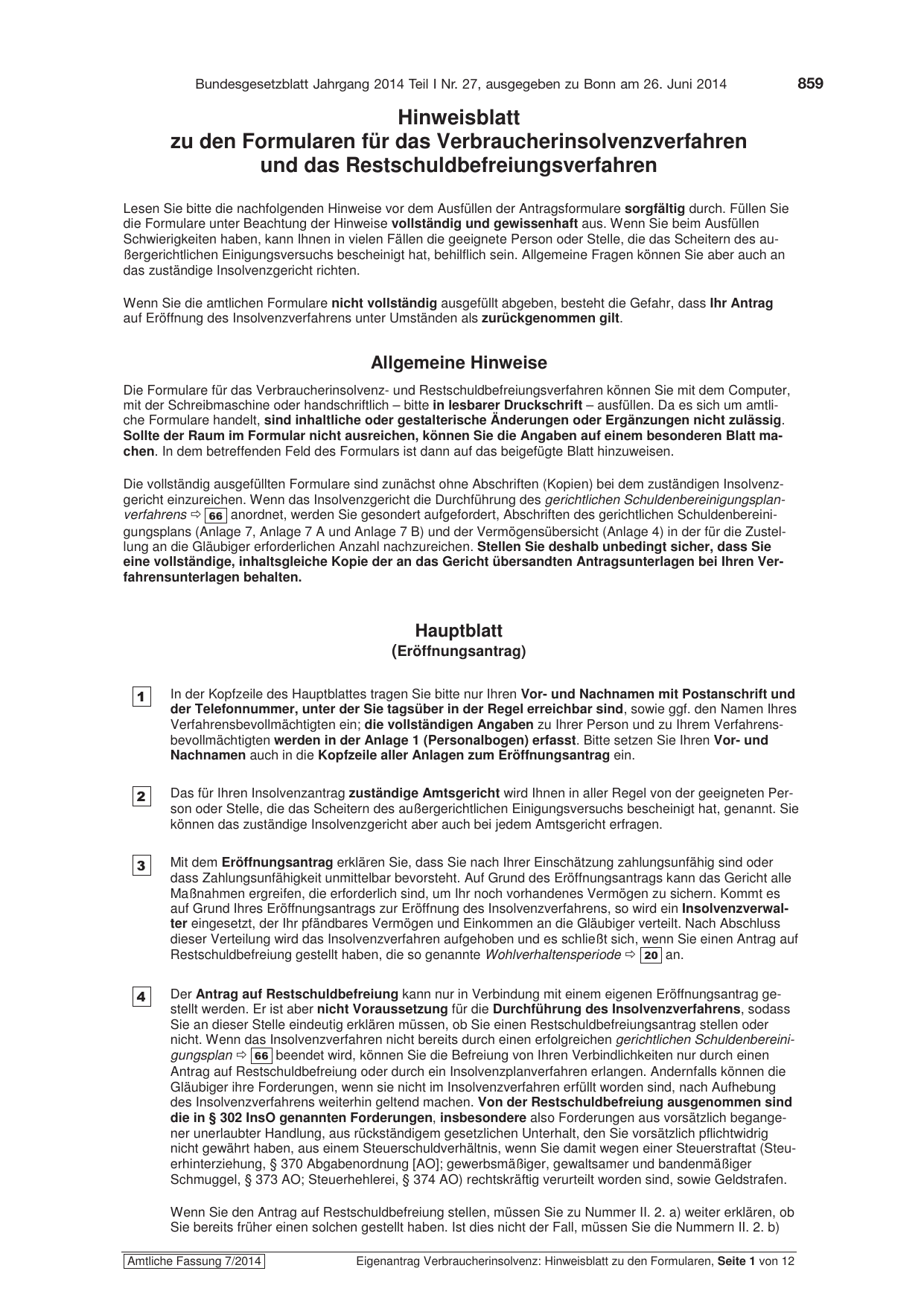 BGBl. 2014, Seite 859 — Originalseite als Abbildung