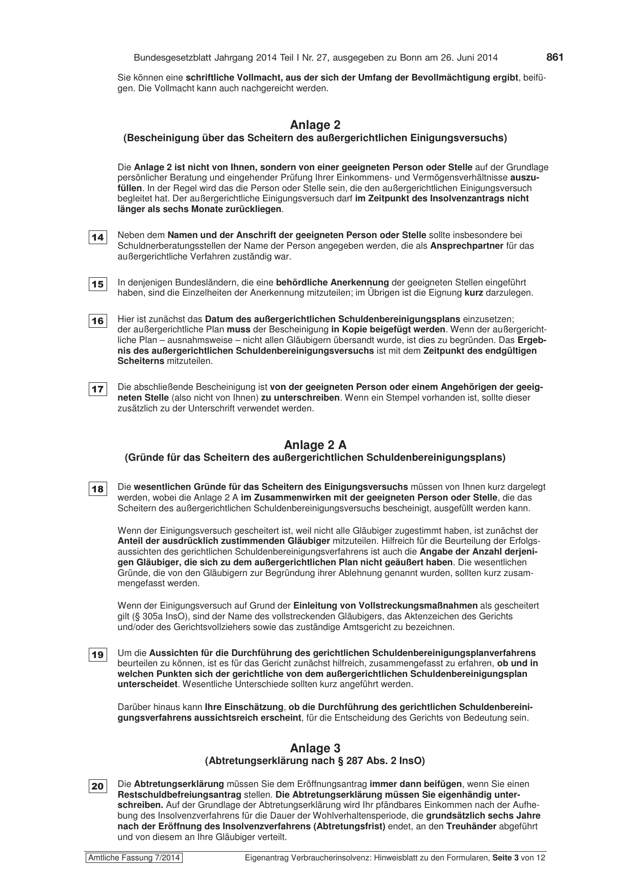 BGBl. 2014, Seite 861 — Originalseite als Abbildung