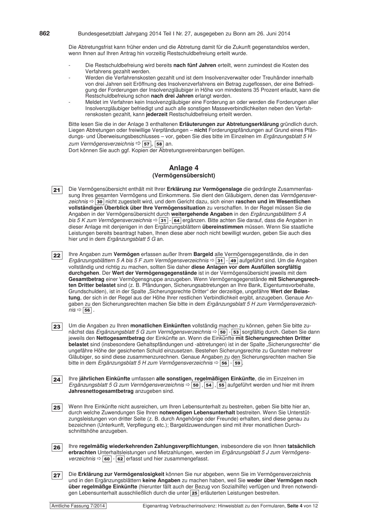 BGBl. 2014, Seite 862 — Originalseite als Abbildung