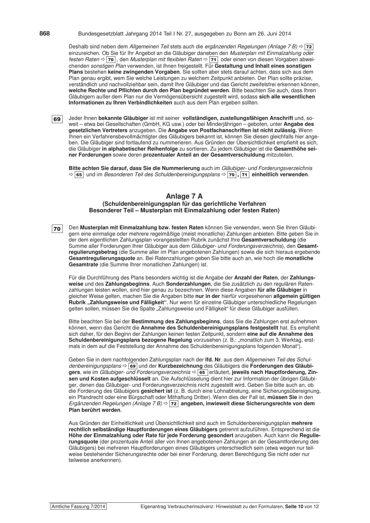 BGBl. 2014, Seite 868 — Originalseite als Abbildung