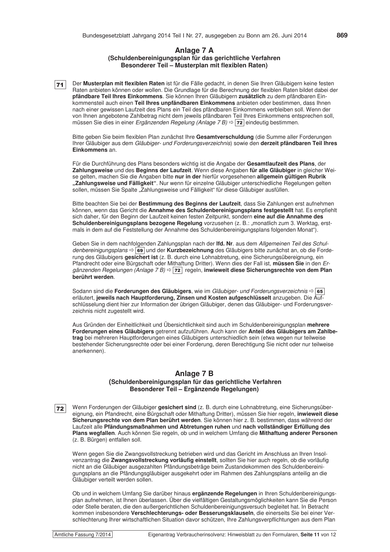 BGBl. 2014, Seite 869 — Originalseite als Abbildung