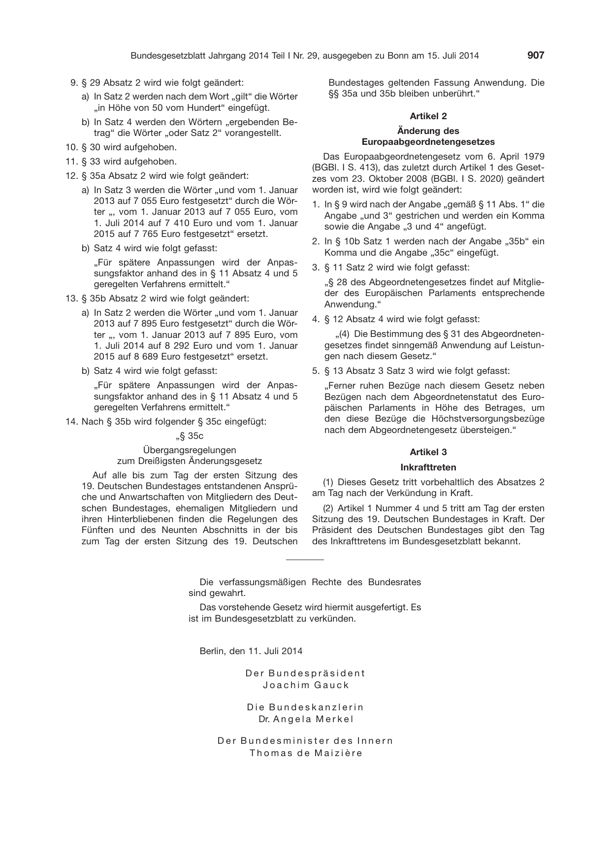 BGBl. 2014, Seite 907 — Originalseite als Abbildung