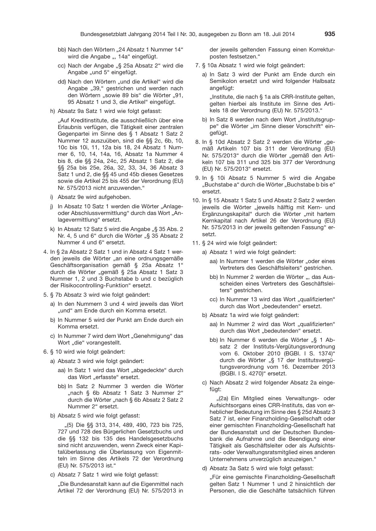 BGBl. 2014, Seite 935 — Originalseite als Abbildung