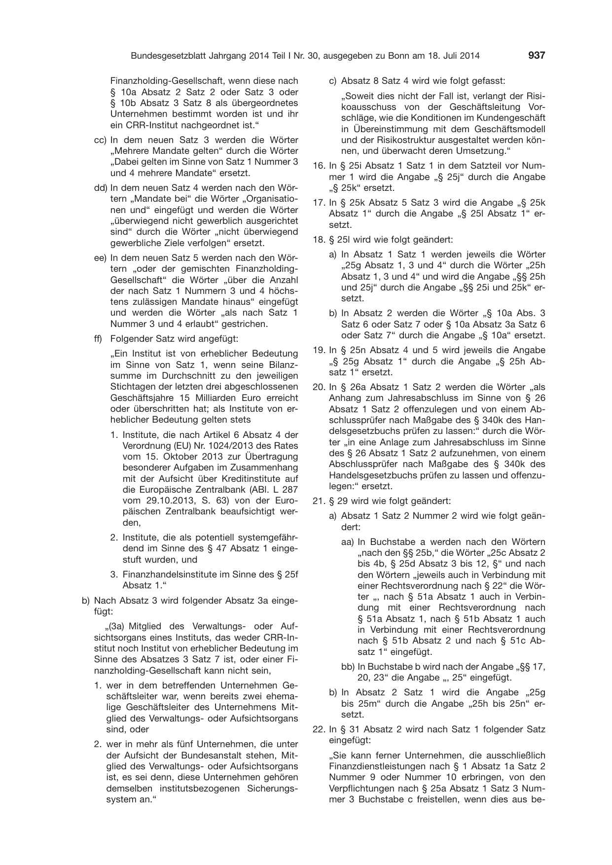 BGBl. 2014, Seite 937 — Originalseite als Abbildung