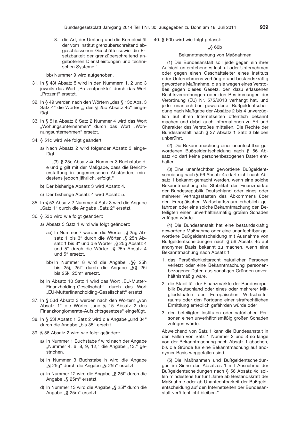 BGBl. 2014, Seite 939 — Originalseite als Abbildung