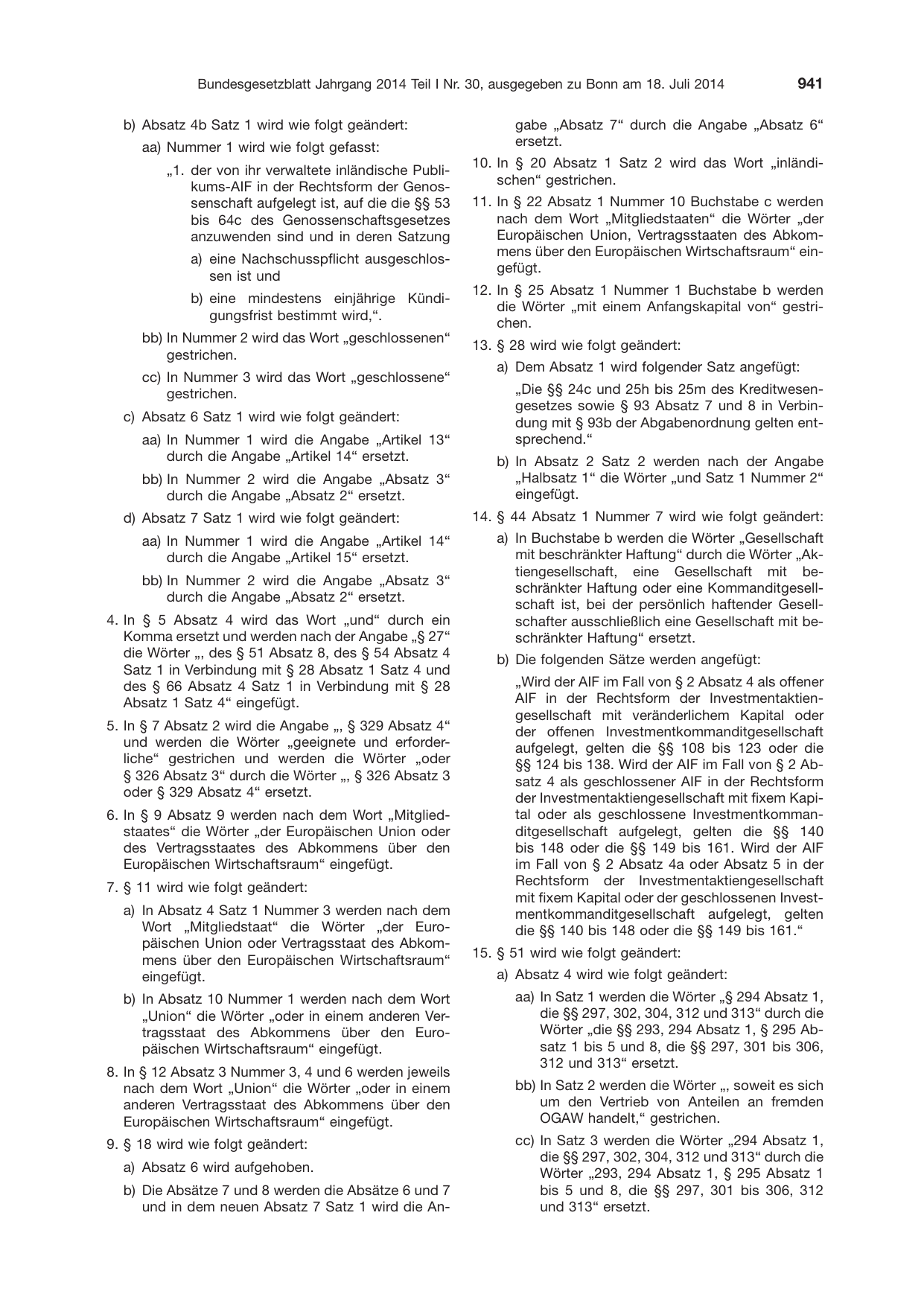 BGBl. 2014, Seite 941 — Originalseite als Abbildung