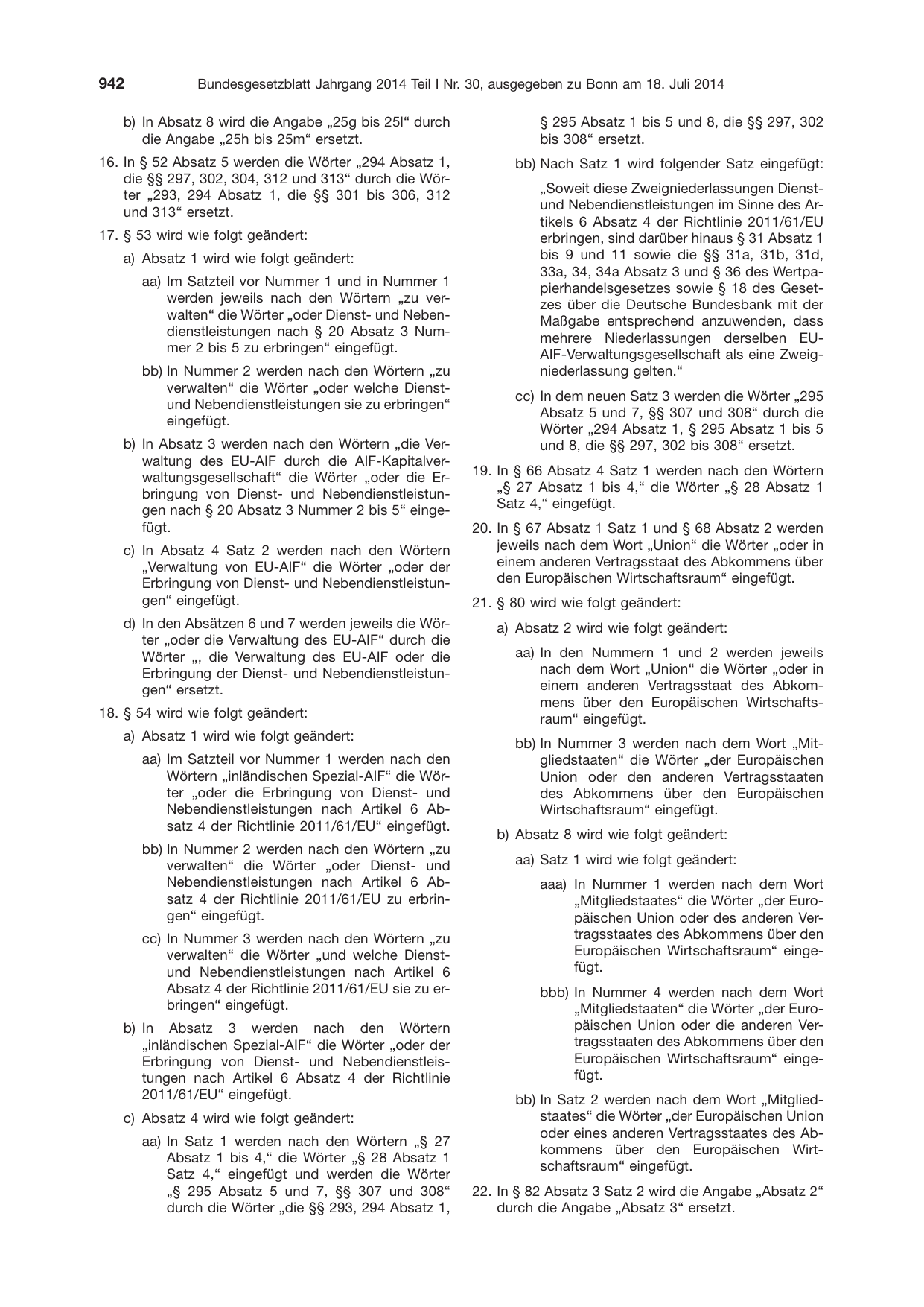BGBl. 2014, Seite 942 — Originalseite als Abbildung