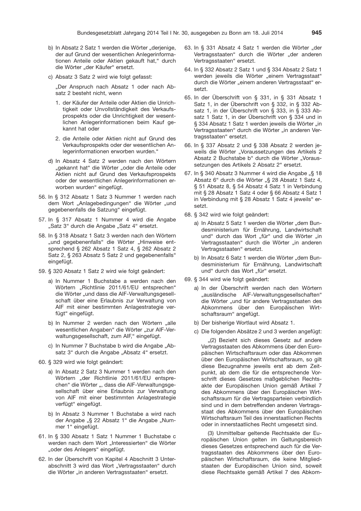 BGBl. 2014, Seite 945 — Originalseite als Abbildung