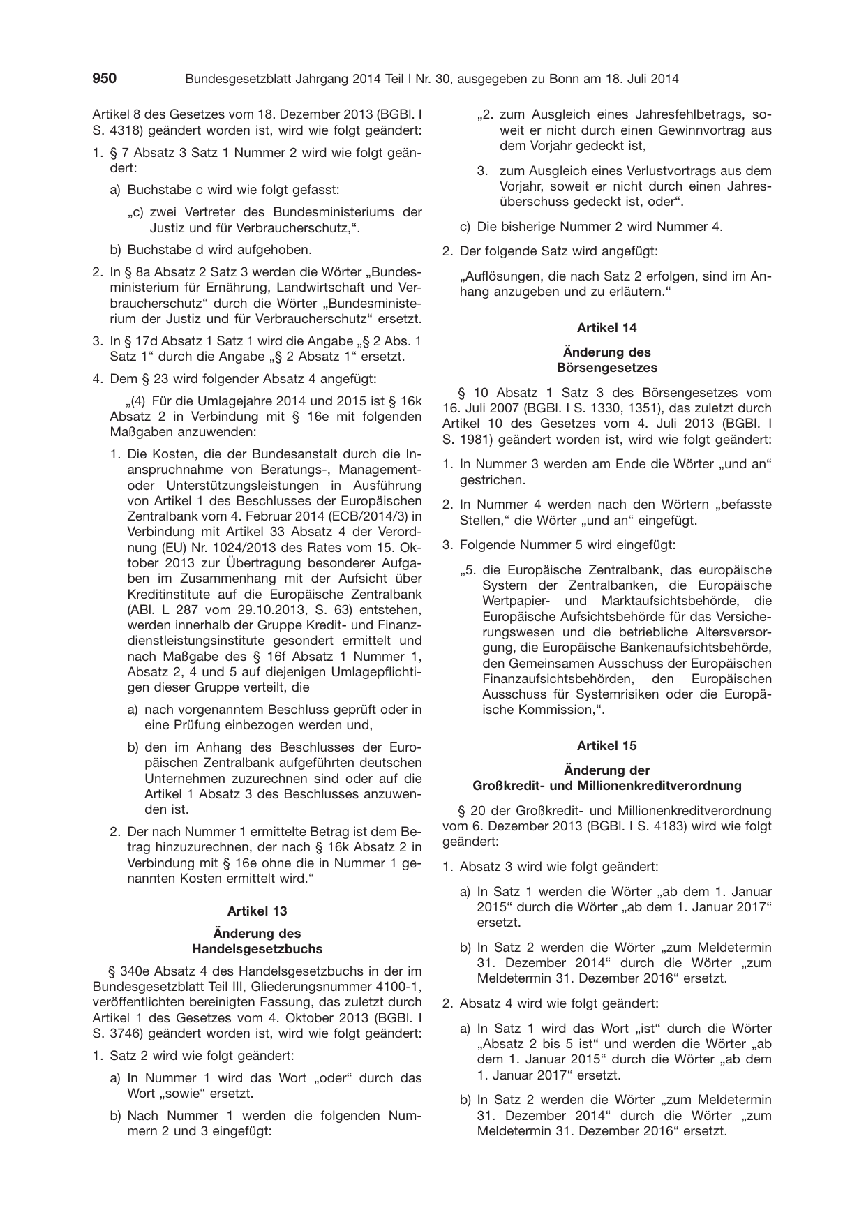 BGBl. 2014, Seite 950 — Originalseite als Abbildung