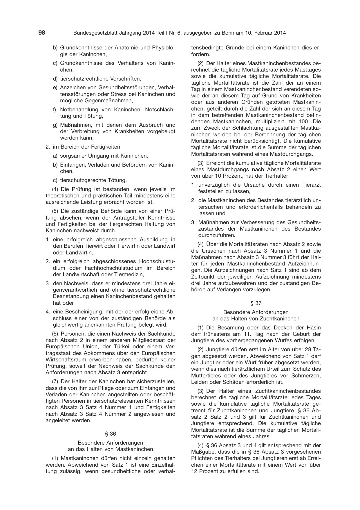 BGBl. 2014, Seite 98 — Originalseite als Abbildung