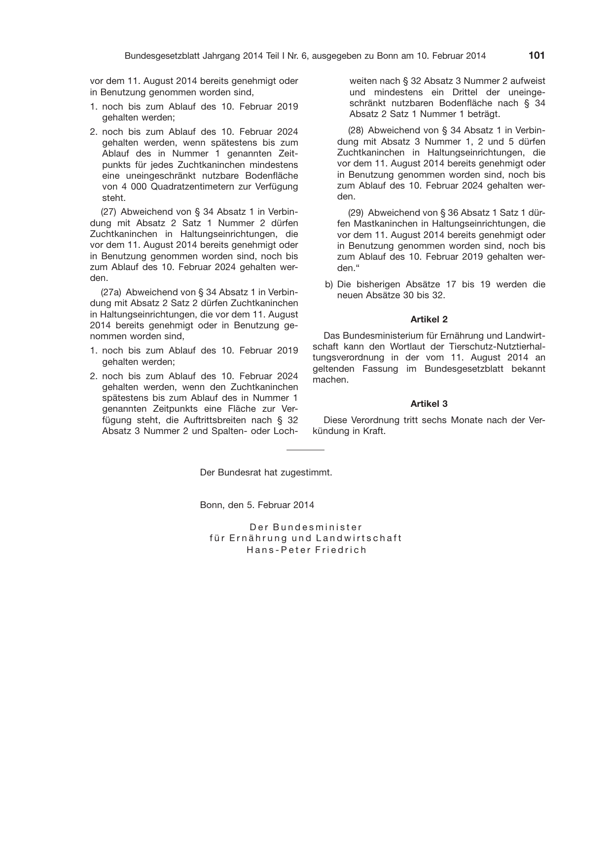 BGBl. 2014, Seite 101 — Originalseite als Abbildung
