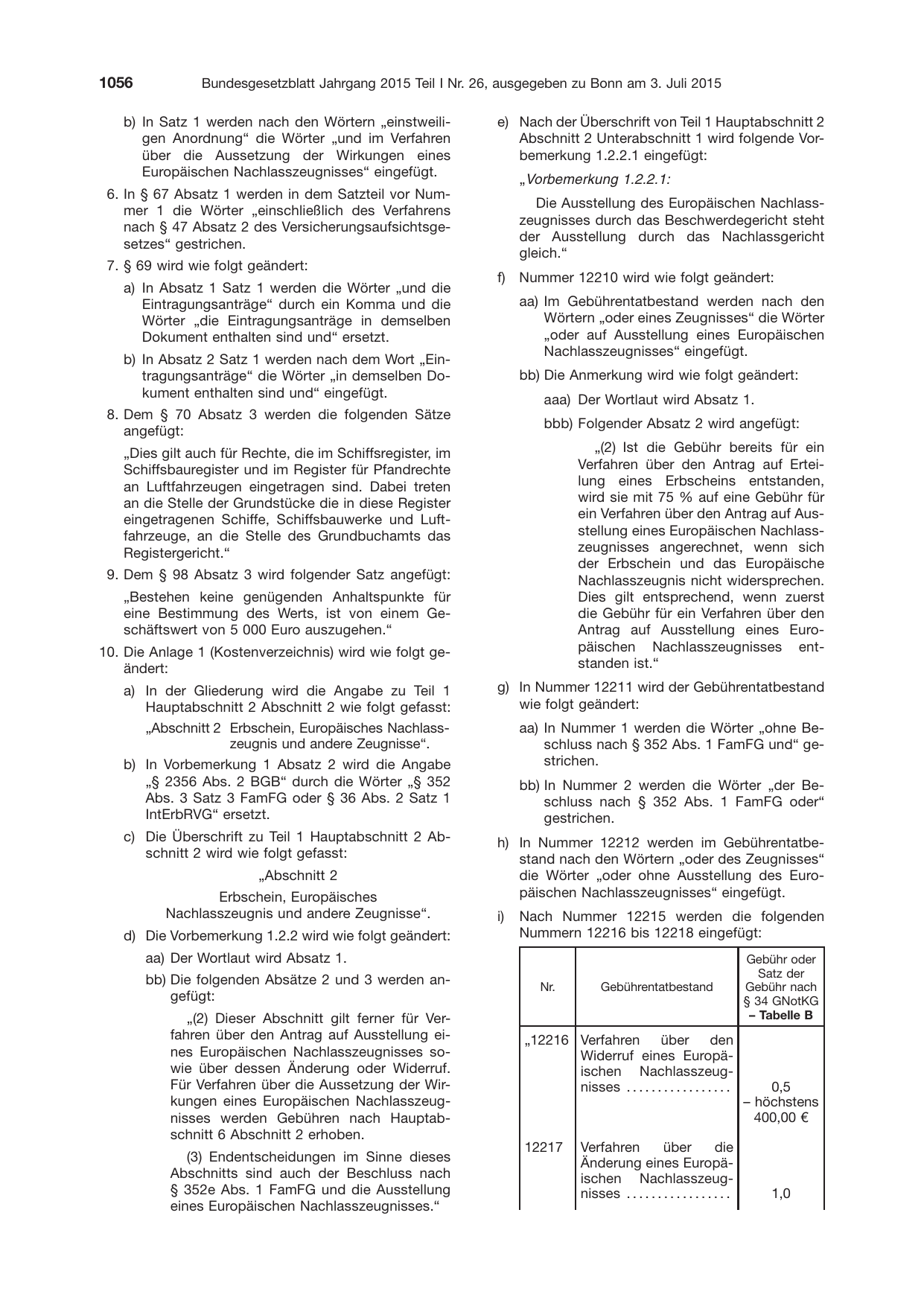 BGBl. 2015, Seite 1056 — Originalseite als Abbildung