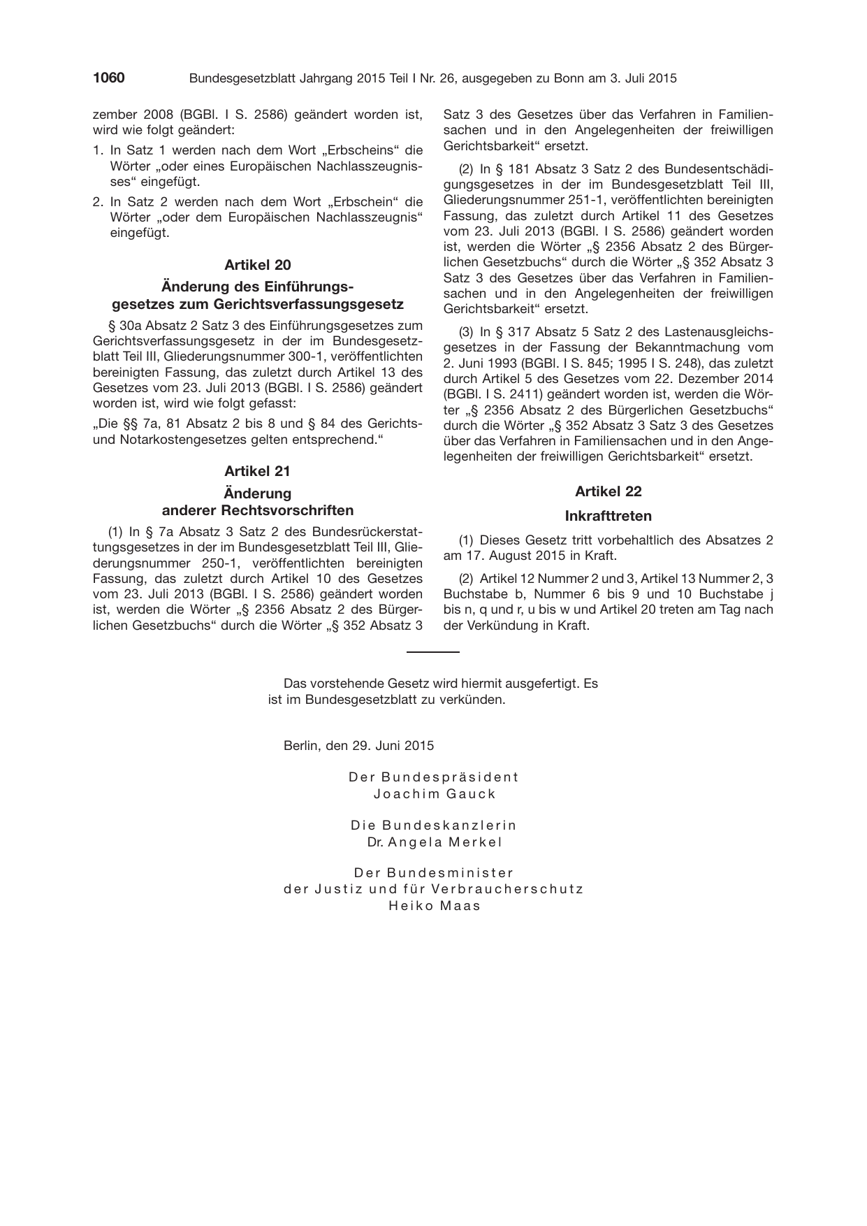 BGBl. 2015, Seite 1060 — Originalseite als Abbildung