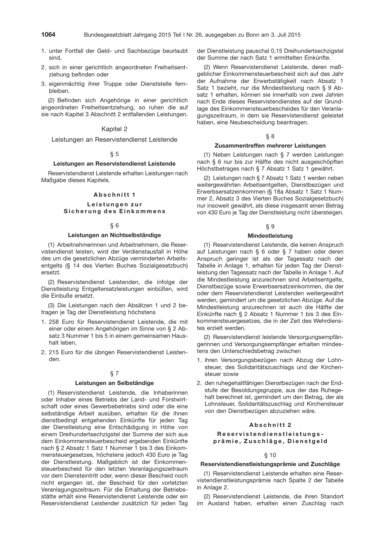 BGBl. 2015, Seite 1064 — Originalseite als Abbildung