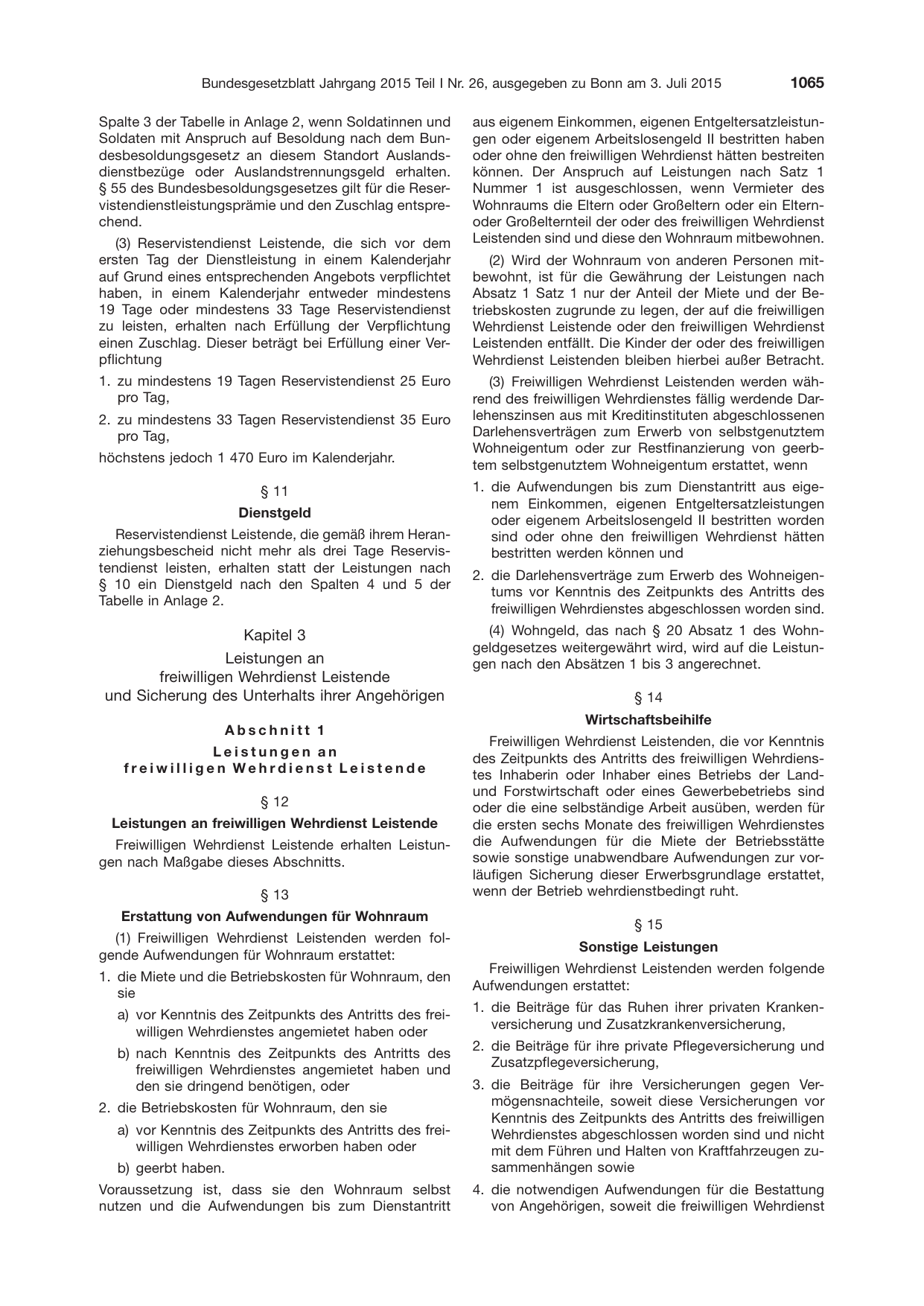 BGBl. 2015, Seite 1065 — Originalseite als Abbildung