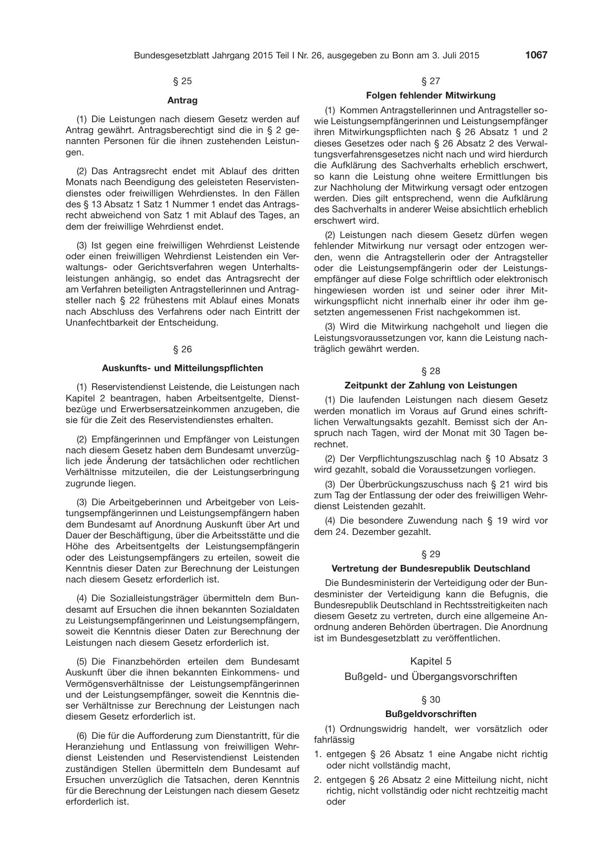 BGBl. 2015, Seite 1067 — Originalseite als Abbildung
