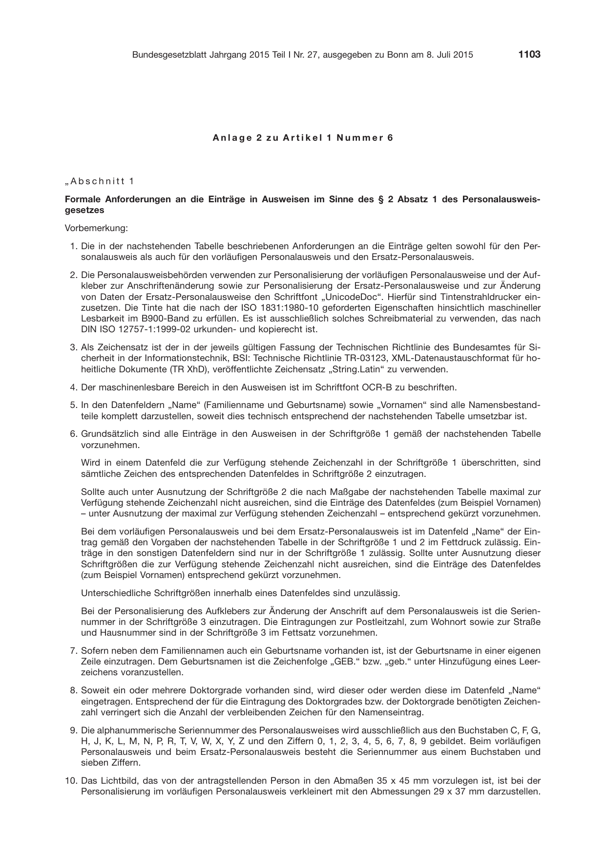BGBl. 2015, Seite 1103 — Originalseite als Abbildung