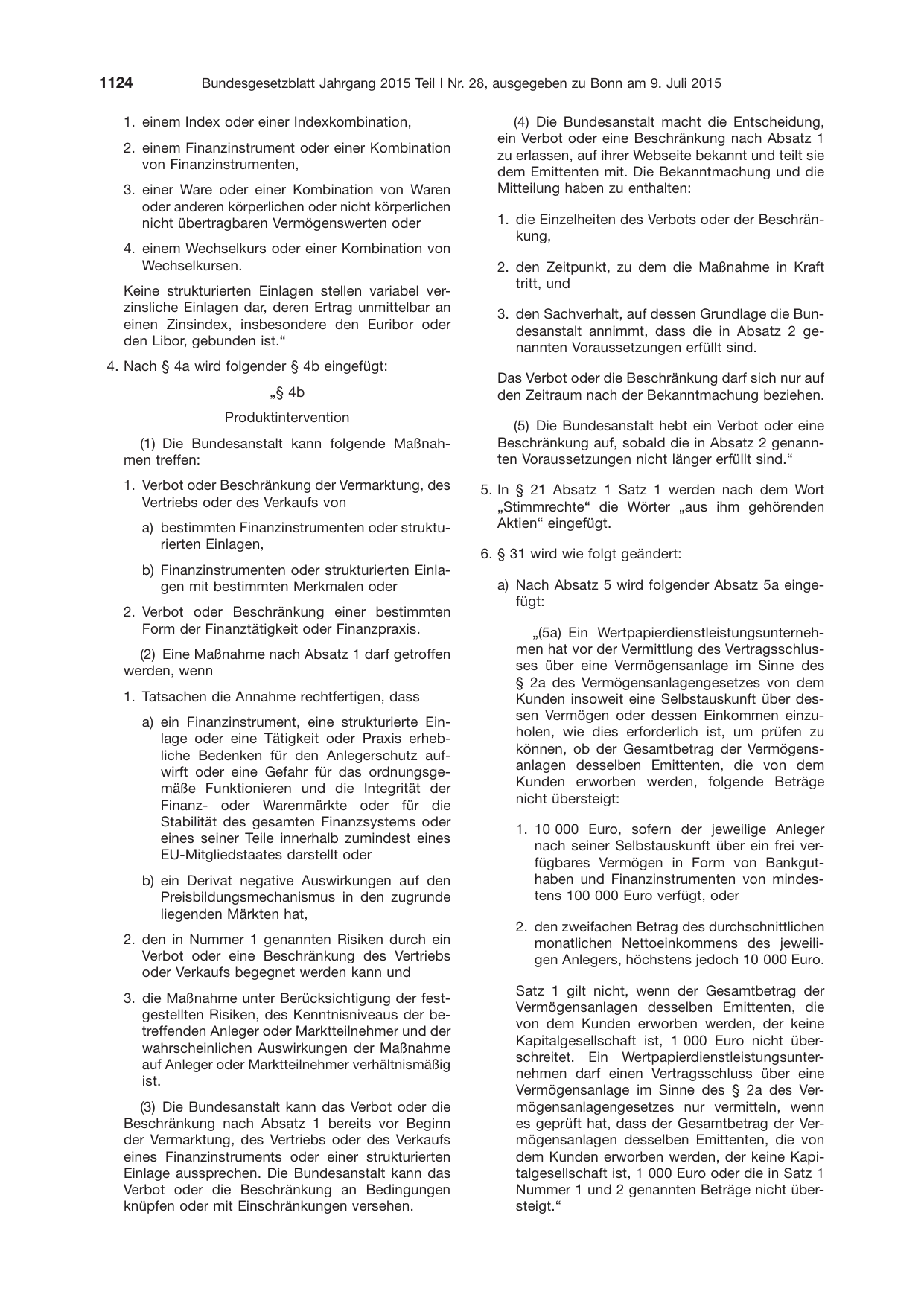 BGBl. 2015, Seite 1124 — Originalseite als Abbildung