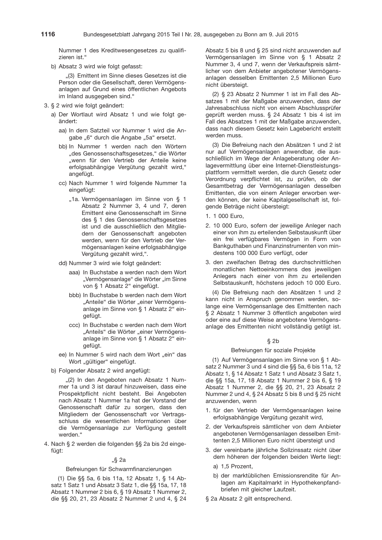 BGBl. 2015, Seite 1116 — Originalseite als Abbildung